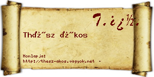 Thész Ákos névjegykártya
